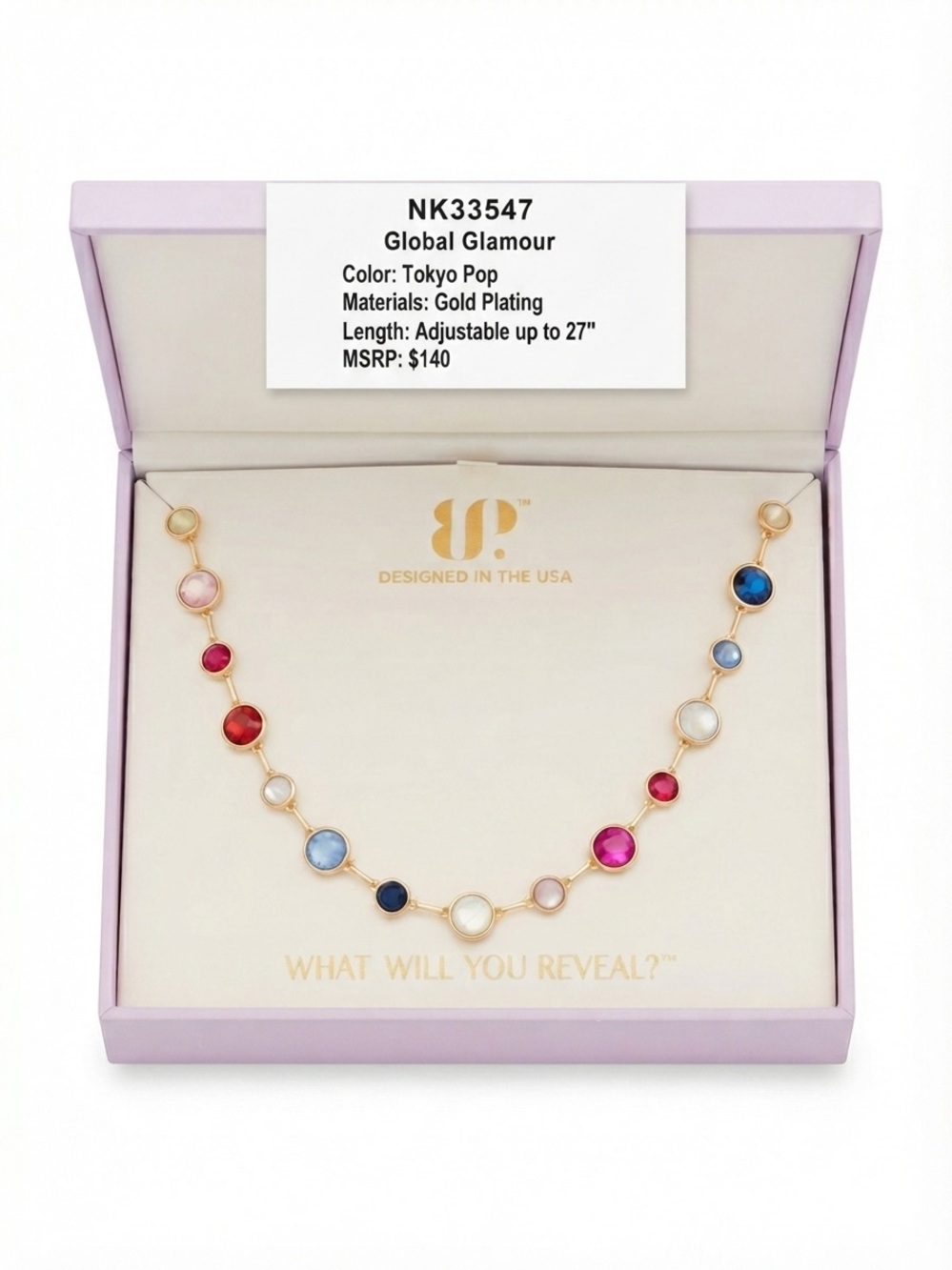 Global Glamour Tokyo Pop Multicolor Gold-Plated Necklace